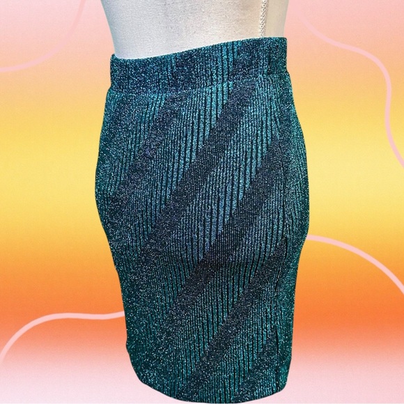 NWT ROTATE Birger Christensen ‘Kristinia’ Striped Skirt in “Crystal Teal” Size 2 - Picture 11 of 16